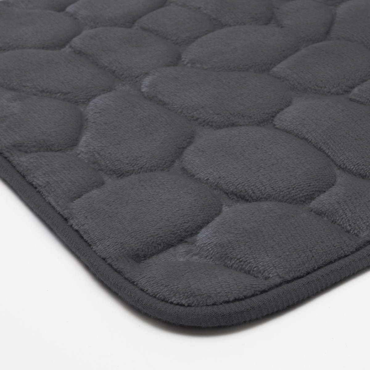 Afbeelding van Kleine Antislip Badmat voor in Badkamer/Toilet/WC - Grijs Antraciet - Steenpatroon - 40x60cm - 98a3 308c 43b1