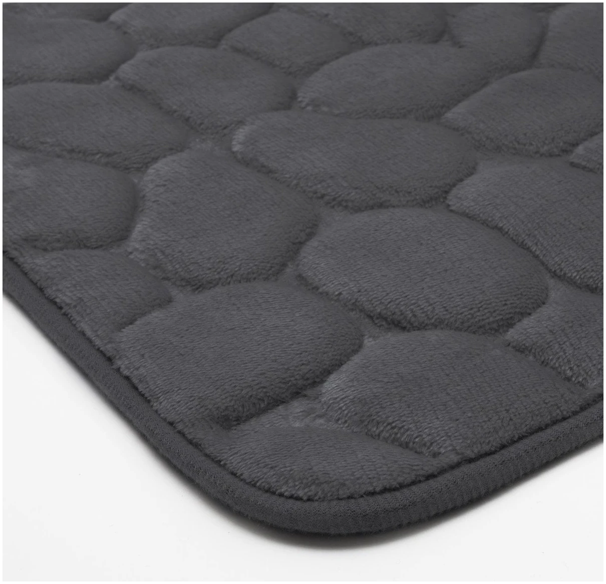 Afbeelding van Kleine Antislip Badmat voor in Badkamer/Toilet/WC - Grijs Antraciet - Steenpatroon - 40x60cm - 98a3 308c 43b1