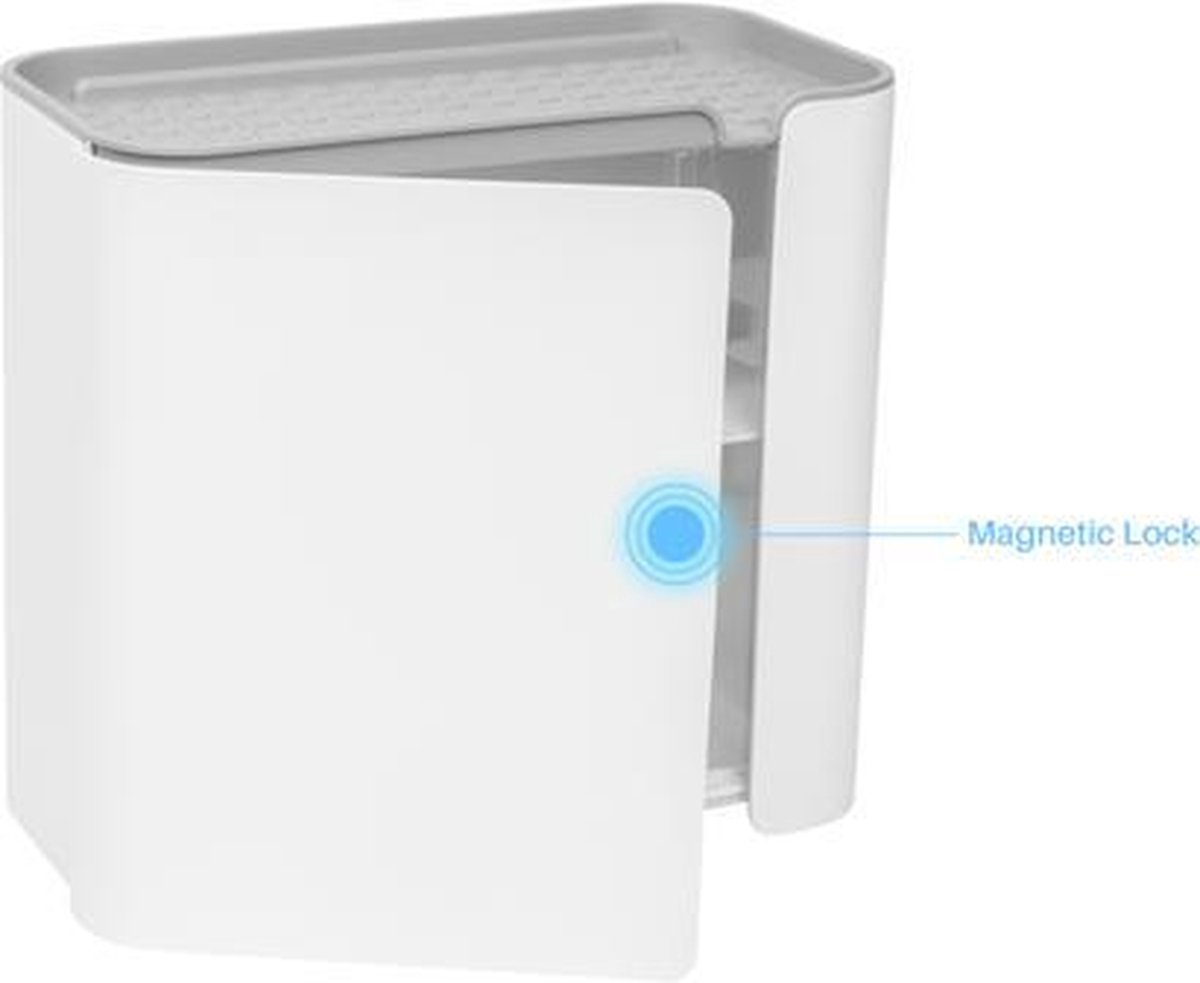 Afbeelding van Bewello® - WC Rolhouder - Toiletrolhouder - Zelfklevend WC Kastje - Wit met Grijs - 248 x 130 x 230 mm -