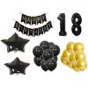 Afbeelding van 18 Jaar Zwart & Goud Verjaardag Decoratie Versiering - 25 delig - Ballonnen - BPK - 98d7 9dab 4f8f b52e
