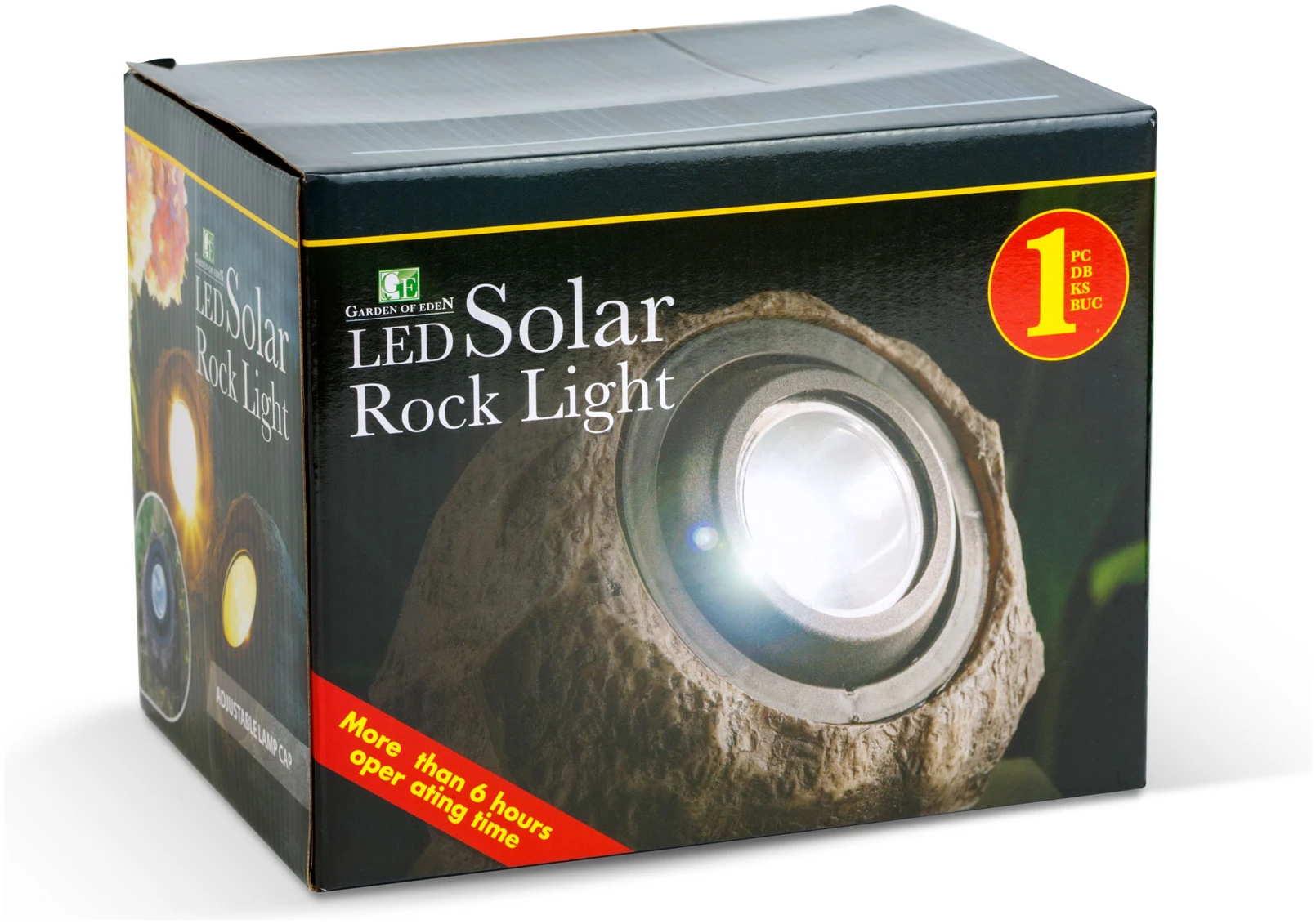 Afbeelding van Garden of Eden - Solar Steen Grondspot LED - XL - Tuinverlichting / Sfeerverlichting - 20 x 12 x 16 cm - Rots