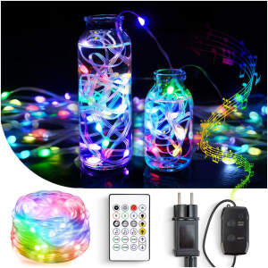Afbeelding van Slimme verlichting - Gekleurd Lichtsnoer Kerstverlichting voor binnen of buiten - Smart met APP en Bluetooth