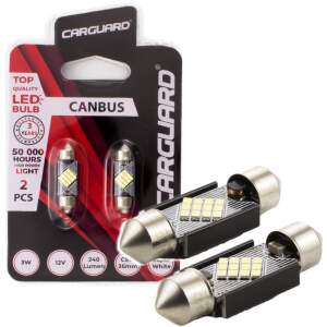 Afbeelding van Carguard - Set (2x) 41 mm (C5W/C10W) LED Festoon Lamp - Autolampen Buislamp - Canbus CAN134 - 240lm 3W 6000K