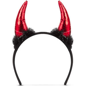 Afbeelding van Halloween Horror Duivel Haarband - Oortjes / Hoorns van Duivel - Rood / Zwart voor Volwassenen of Kind -