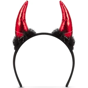 Afbeelding van Halloween Horror Duivel Haarband - Oortjes / Hoorns van Duivel - Rood / Zwart voor Volwassenen of Kind -
