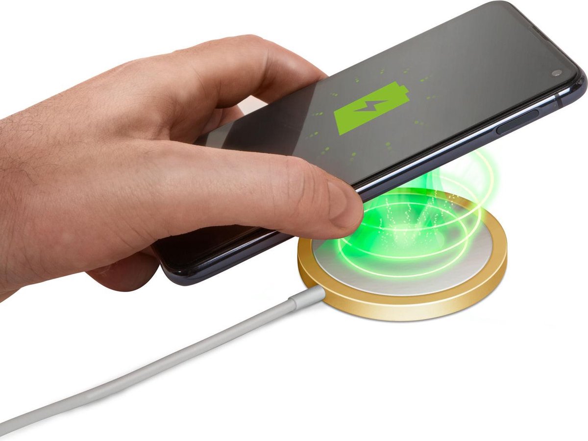 Afbeelding van Draadloze Oplader - voor o.a. Iphone 12 & 13 / Samsung - Goud - BPK - 9a2c 73df 4aa5 8065 a20661775729