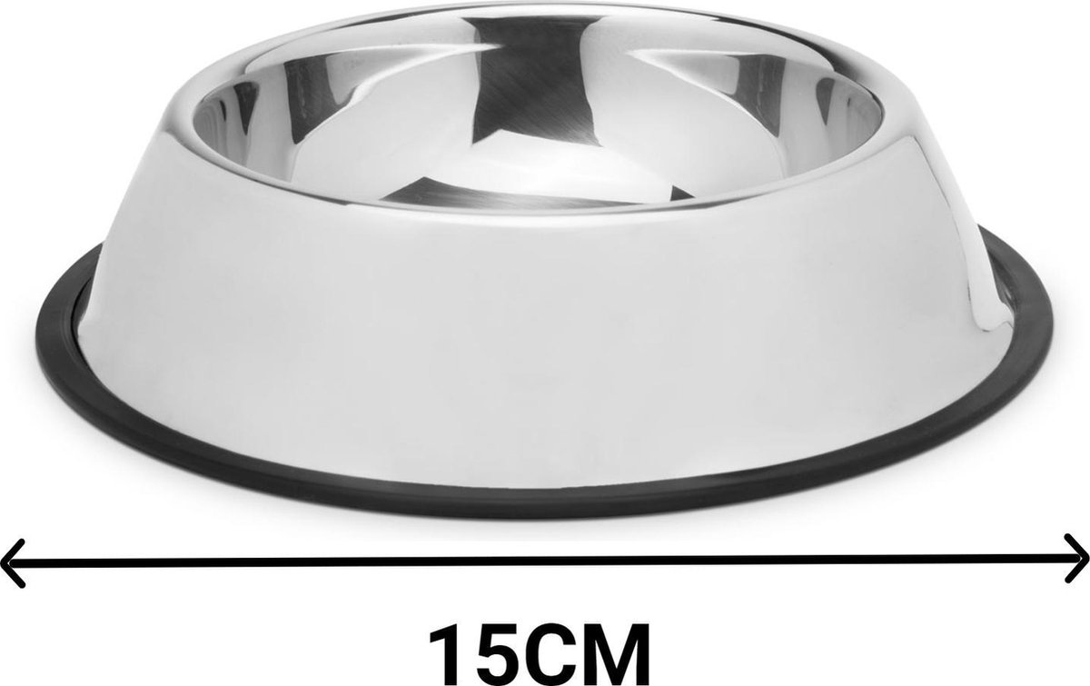 Afbeelding van Yummie® Voerbak / Drinkbak voor Hond en Kat - RVS met Antislip - ø 15CM - 9a49 7727 4804 9b54 9bb081f230a7