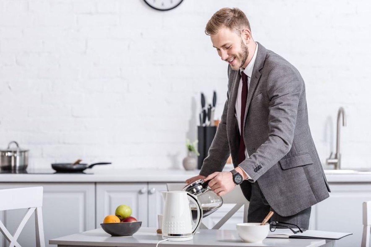 Afbeelding van Moderne Waterkoker Wit Glans - met Retro Patroon - 9a54 84c2 4bde 96fd af4c6277b357