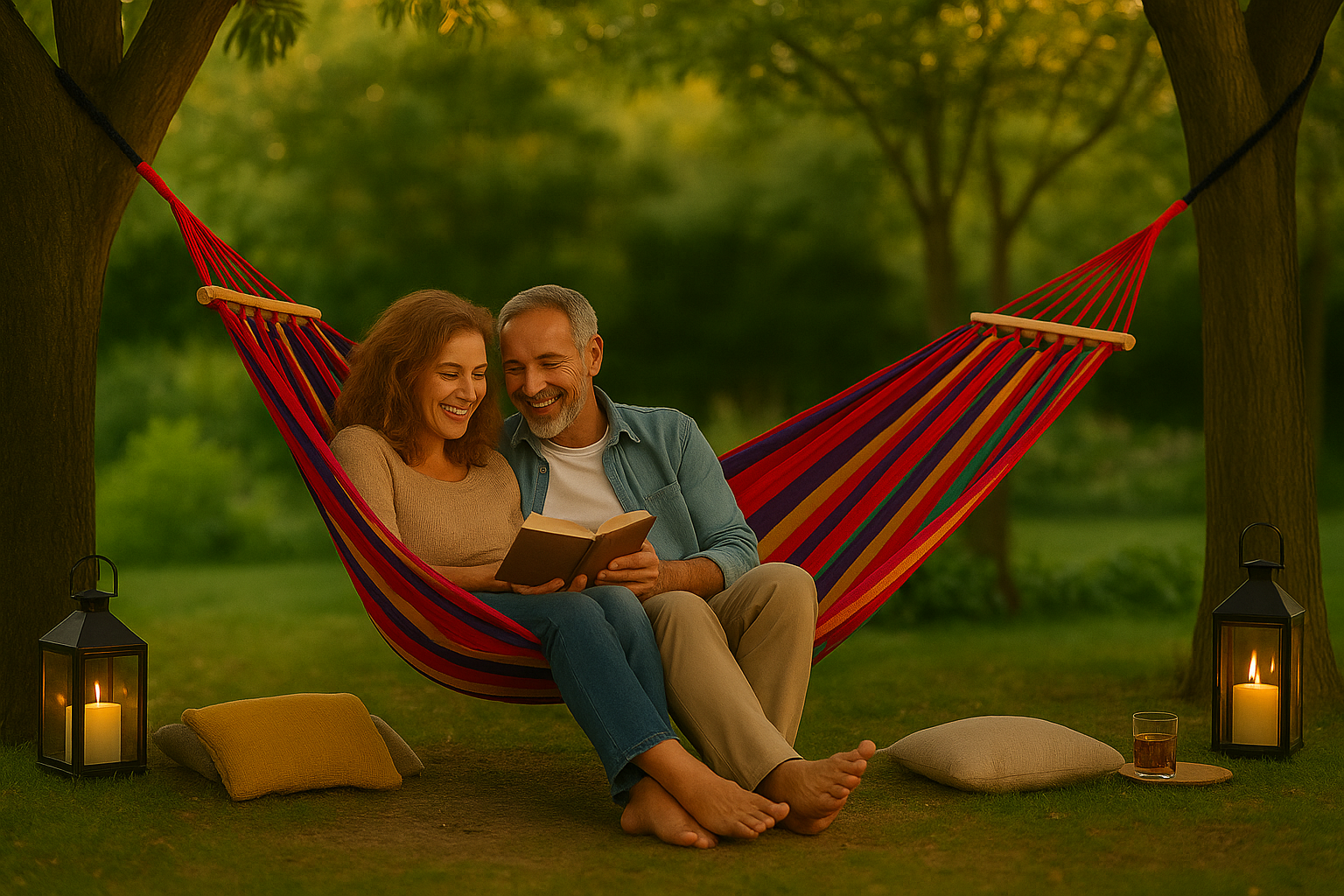 Afbeelding van HSXL Dubbele Hangmat Rood met Spreidstok en Touwen - 1 of 2 Persoons - Lig Oppervlak 190x150cm - Lengte 260cm