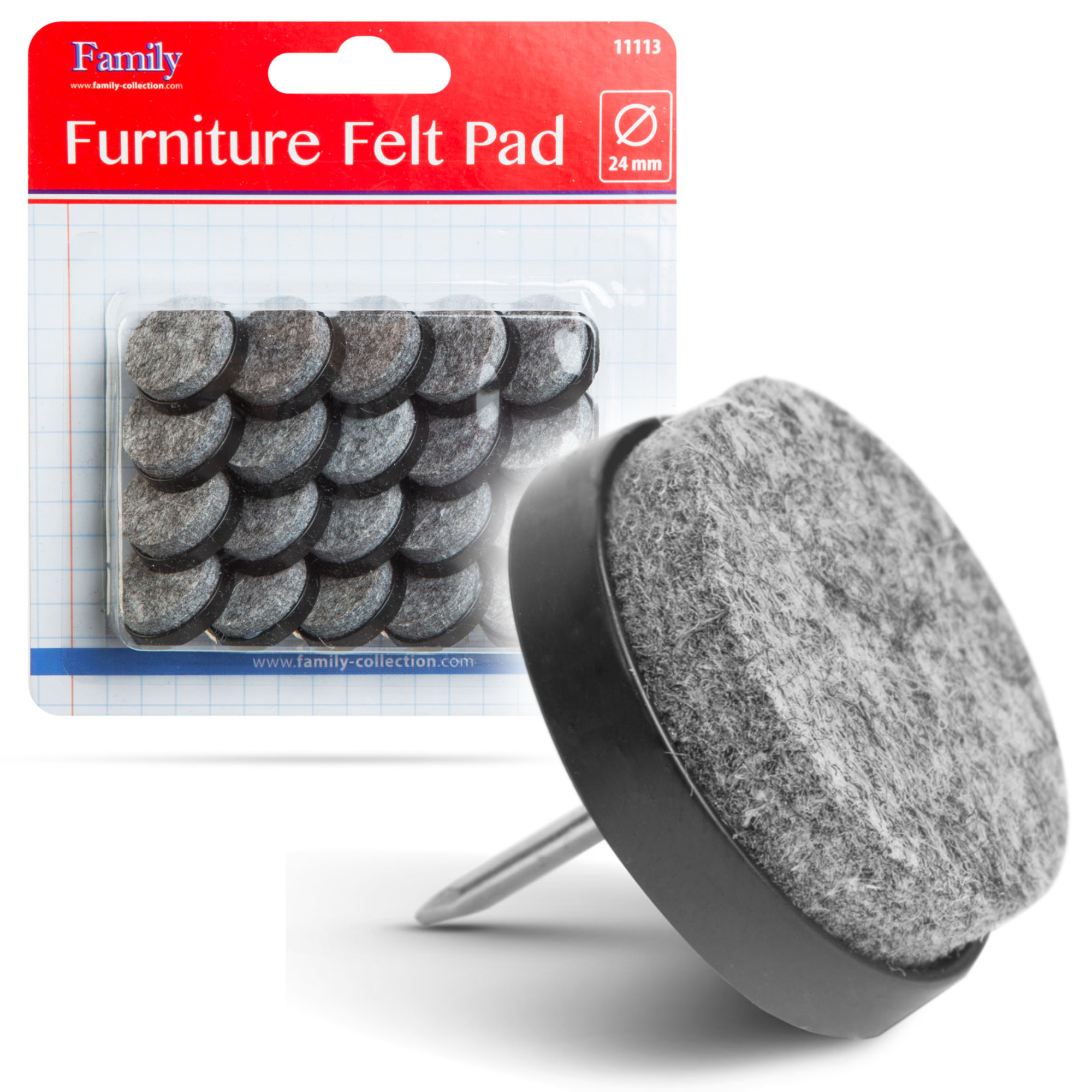 Afbeelding van 20x Premium Viltjes Stoelpoten met Spijker - Zwart / Grijs - Anti Kras Meubelvilt voor Meubels - 20 stuks -