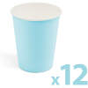 Afbeelding van Kartonnen Bekertjes Blauw 250ml 12 stuks - Wegwerp Bekers - Feest/Verjaardag / Limonade Bekertjes - Feestjes