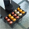 Afbeelding van Capsulehouder met Lade Nespresso - Cups Houder voor 50 Koffie Capsules - Capsulehouders - RVS - Zwart - 365 x