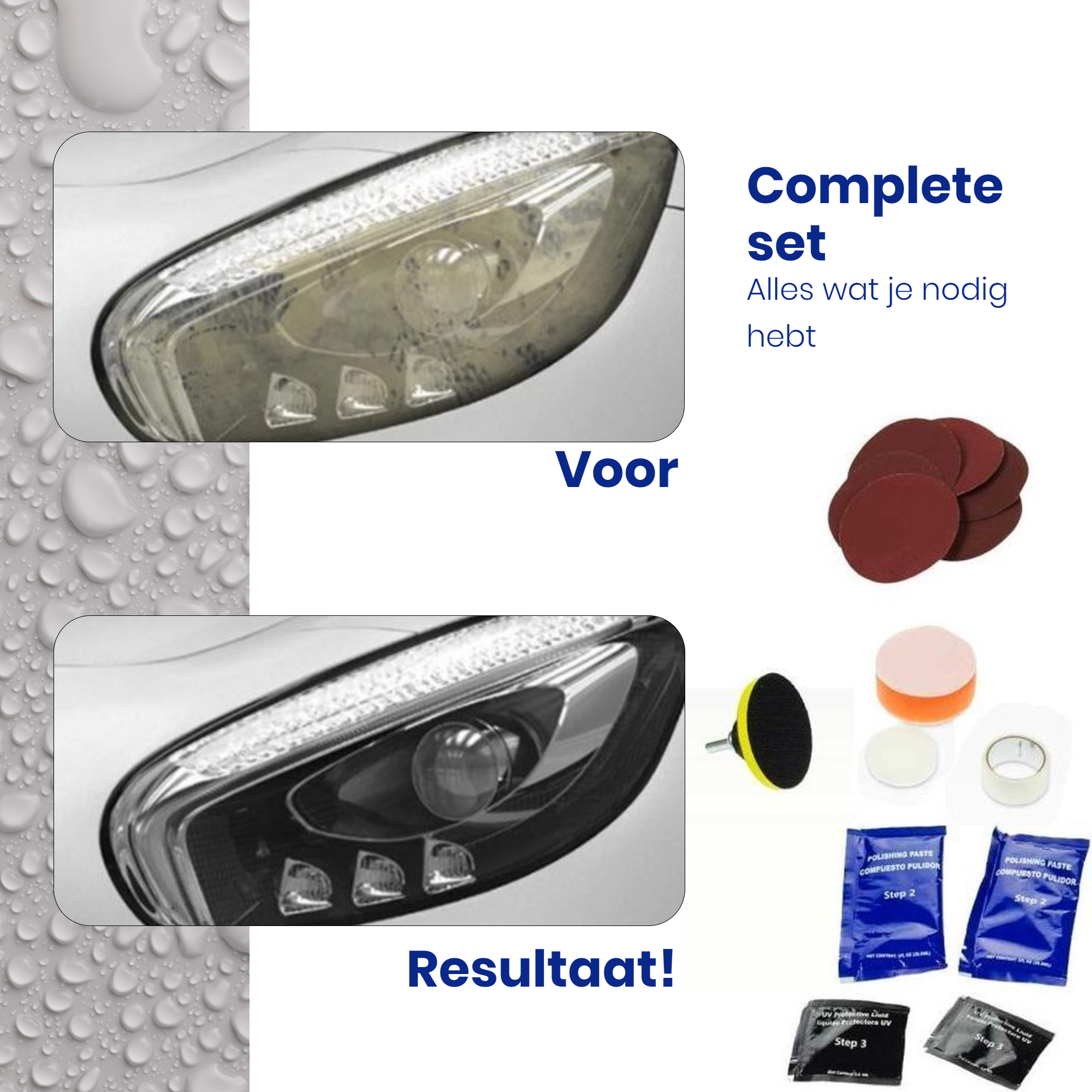 Afbeelding van POP'DIY Koplampen Polijst Set - Complete Koplampen Renovatie / Restauratie set - Koplampen Opknappen -
