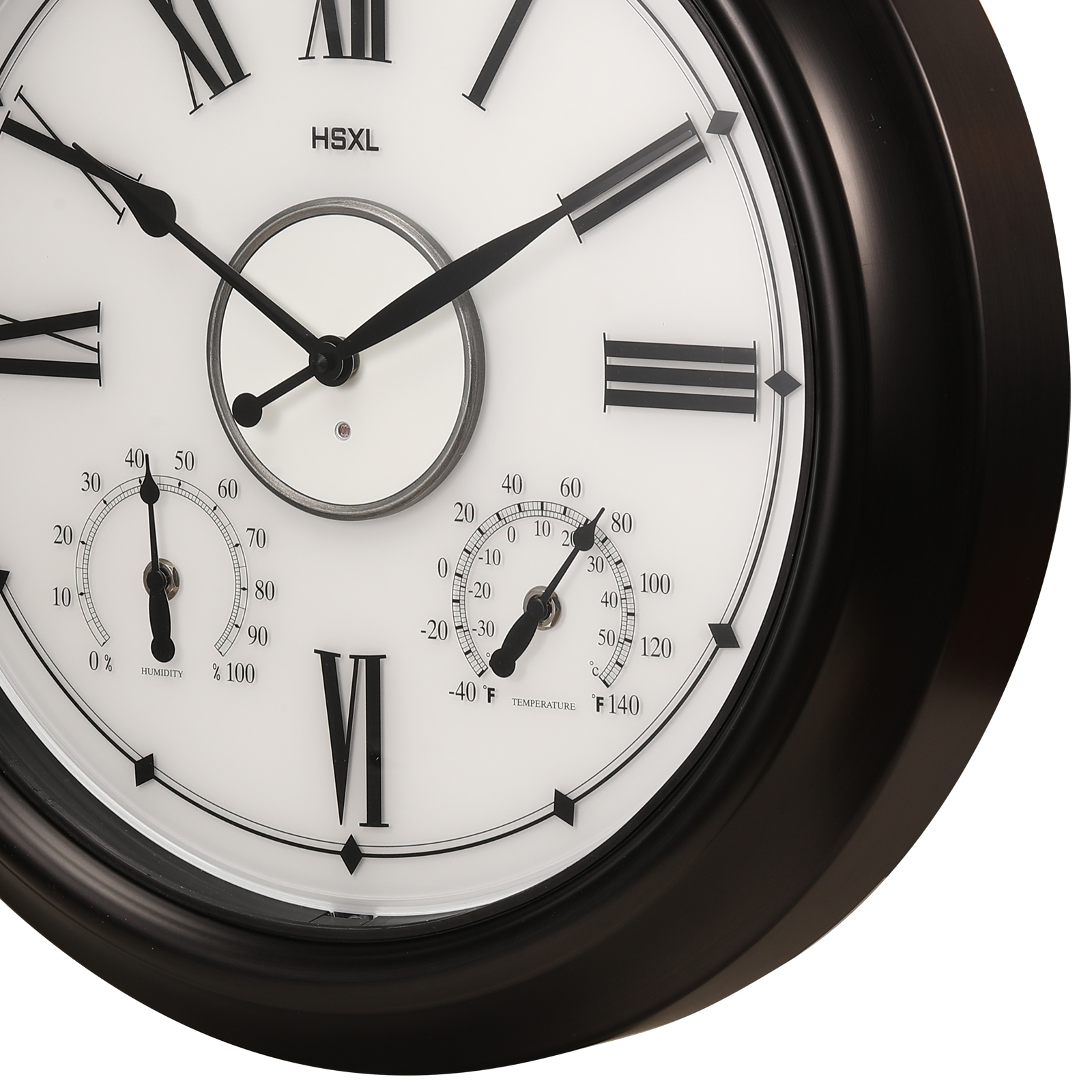 Afbeelding van HSXL - 45cm - Industriële Quartz LED Wandklok met verlichting - Stil uurwerk - 45 cm Landelijke Klassieke