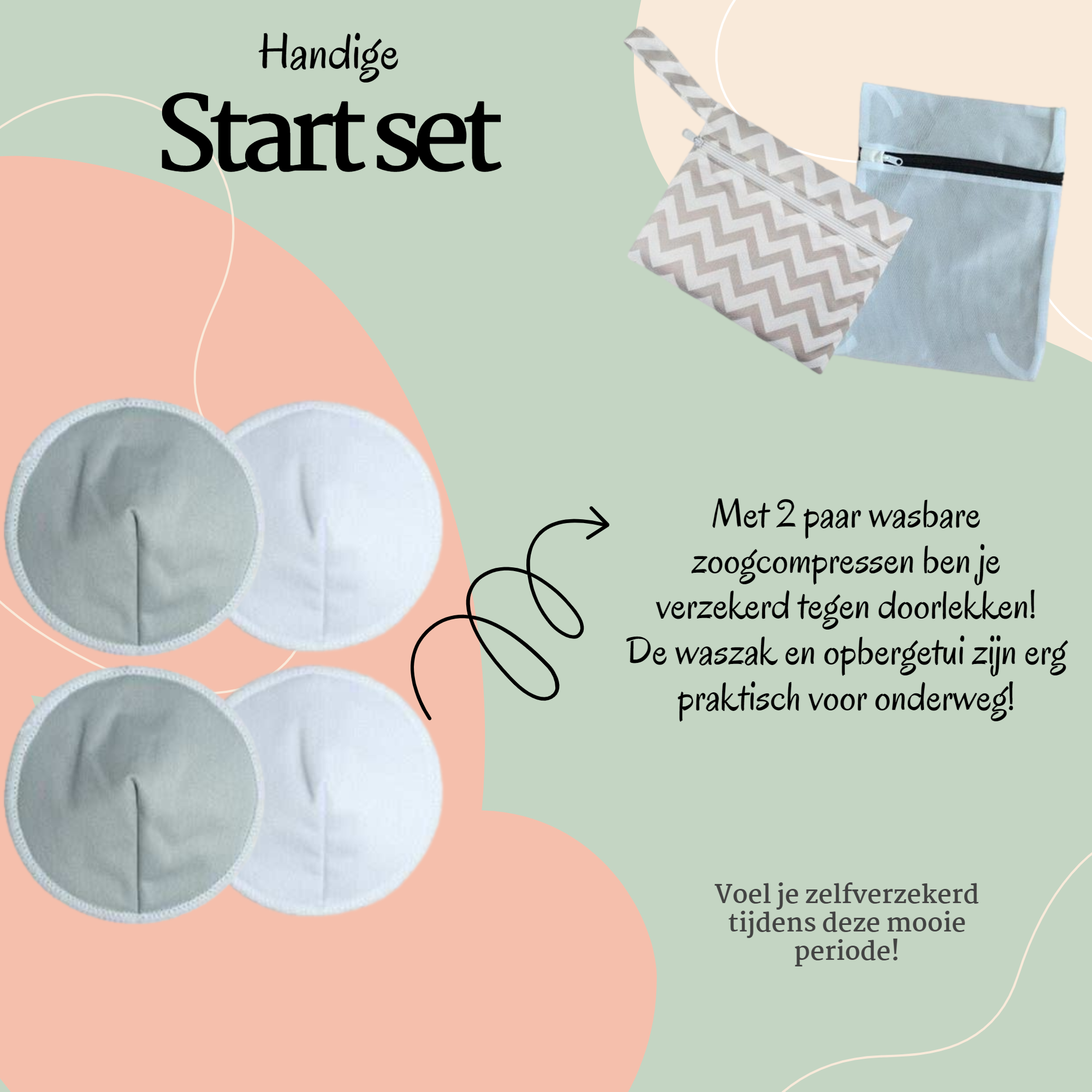 Afbeelding van 4x Wasbare Zoogcompressen - 4 stuks - Cup B t/m G - Wasbaar - a16f 3492 4e91 a119 835fdb49909a