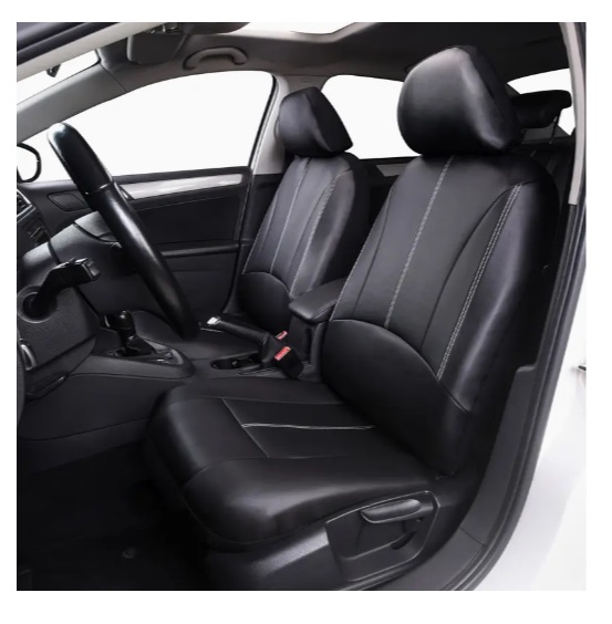 Afbeelding van Universele stoelhoezen auto - Eco Kunst Leer - Zwart - Stoelhoes voor in de auto - Complete set -