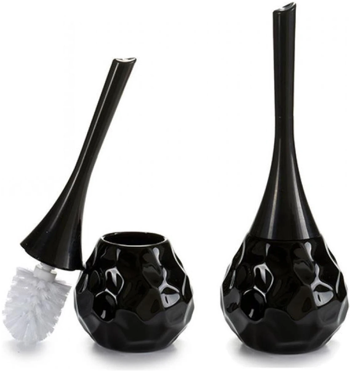 Afbeelding van Zwarte Keramische Design Toiletborstel/WC borstel - Met houder - Uniek design - a33f ea70 43ad 9cf8