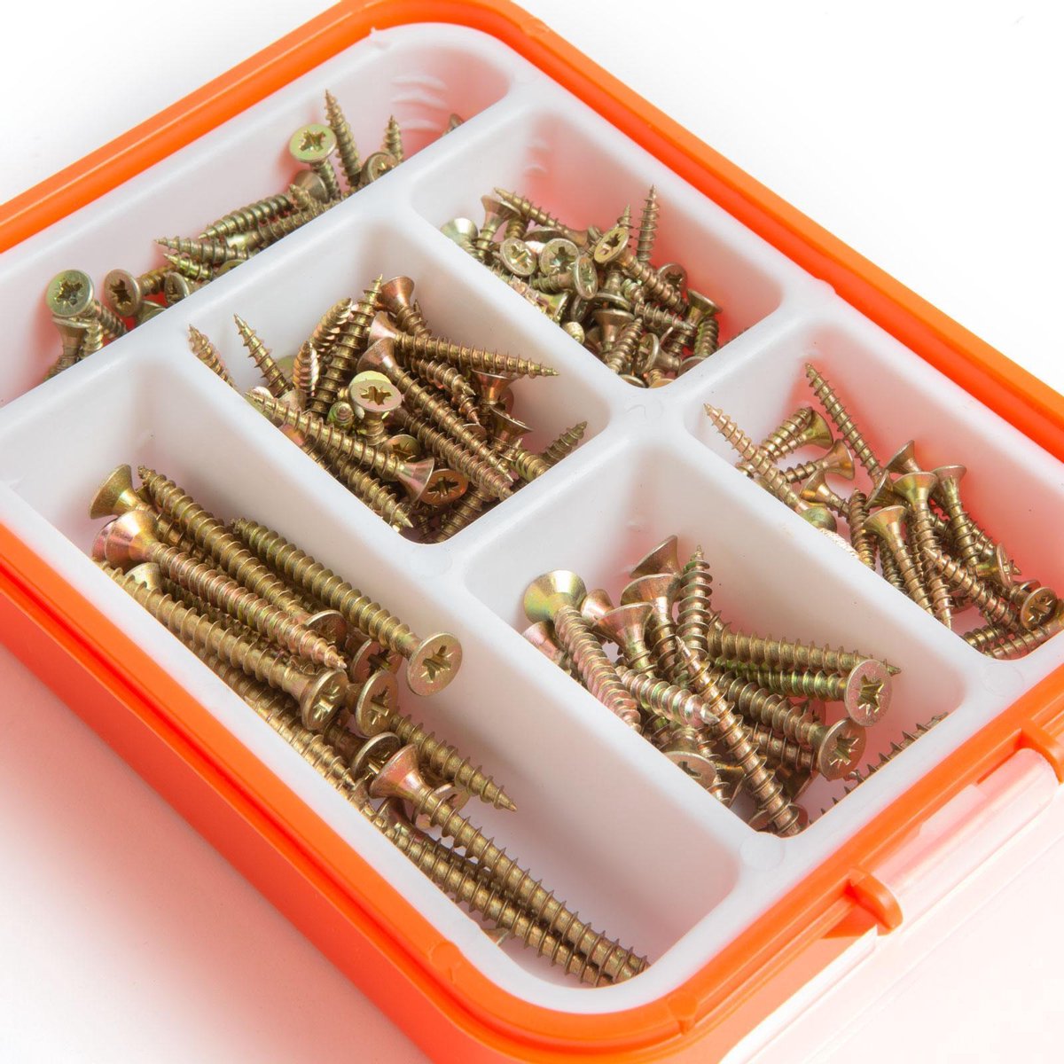 Afbeelding van Handy - Schroeven Assortimentsdoos - Spaanplaatschroeven - 3,5x20mm / 3,5x25mm / 4x25mm / 4x30mm / 5x40mm /