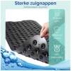 Afbeelding van HSXL - Antislipmat - 100x40CM - Incl. Netspons - Antislip Douchemat / Badmat Zwart met Zuignappen – Mat