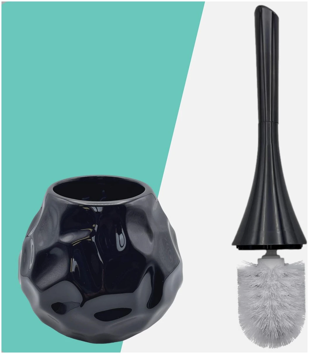 Afbeelding van Zwarte Keramische Design Toiletborstel/WC borstel - Met houder - Uniek design - ab5c c69d 4a2d 9b7f