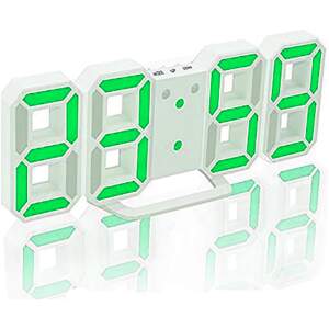 Afbeelding van Digitale LED Klok Wekker met Groen Licht - op USB (incl.) - Tafelklok voor Slaapkamer - Game Kamer - 24 x 9,4