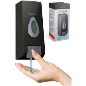 Afbeelding van Vog&Arths - Zeepdispenser Wandmontage - Hangend Zeeppompje Muur - Mat Zwart - Mechanische Zeep pomp -