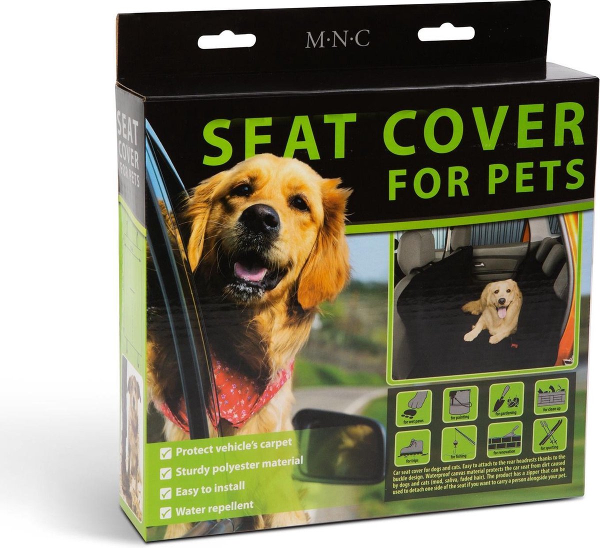 Afbeelding van MNC - Hondendeken Auto Achterbank Beschermer - Zwart -130 x 160 CM - Bescherming in tweeën deelbaar -