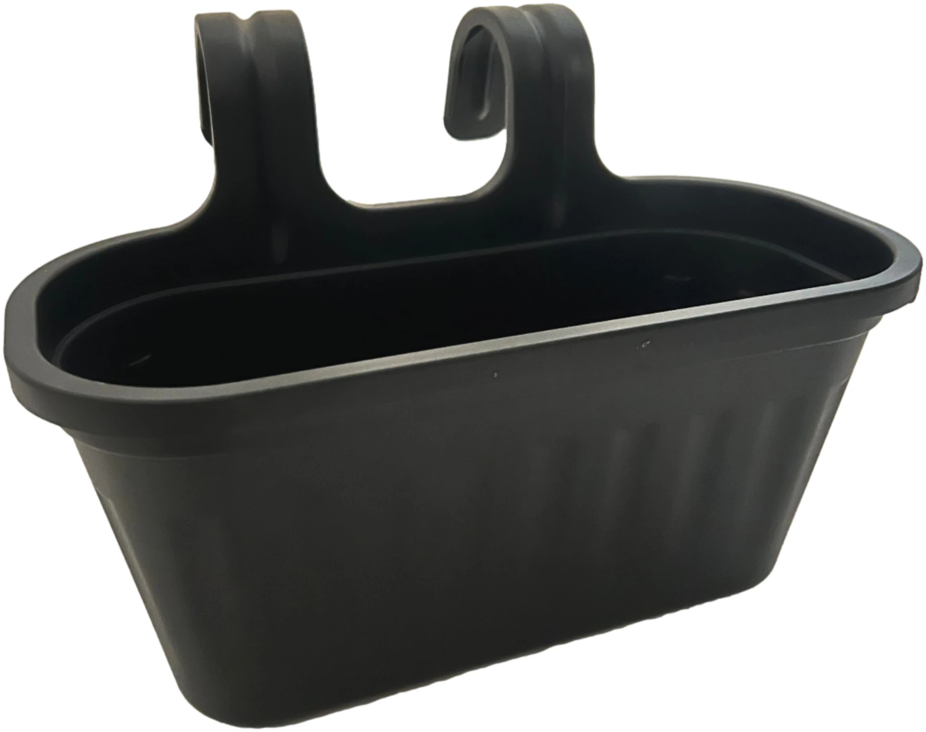 Afbeelding van Rechthoekige Hangende Kunststof Balkon Plantenbak/Bloembak met Haken - Bloempot voor Reling - 38 x 18 x 18 cm