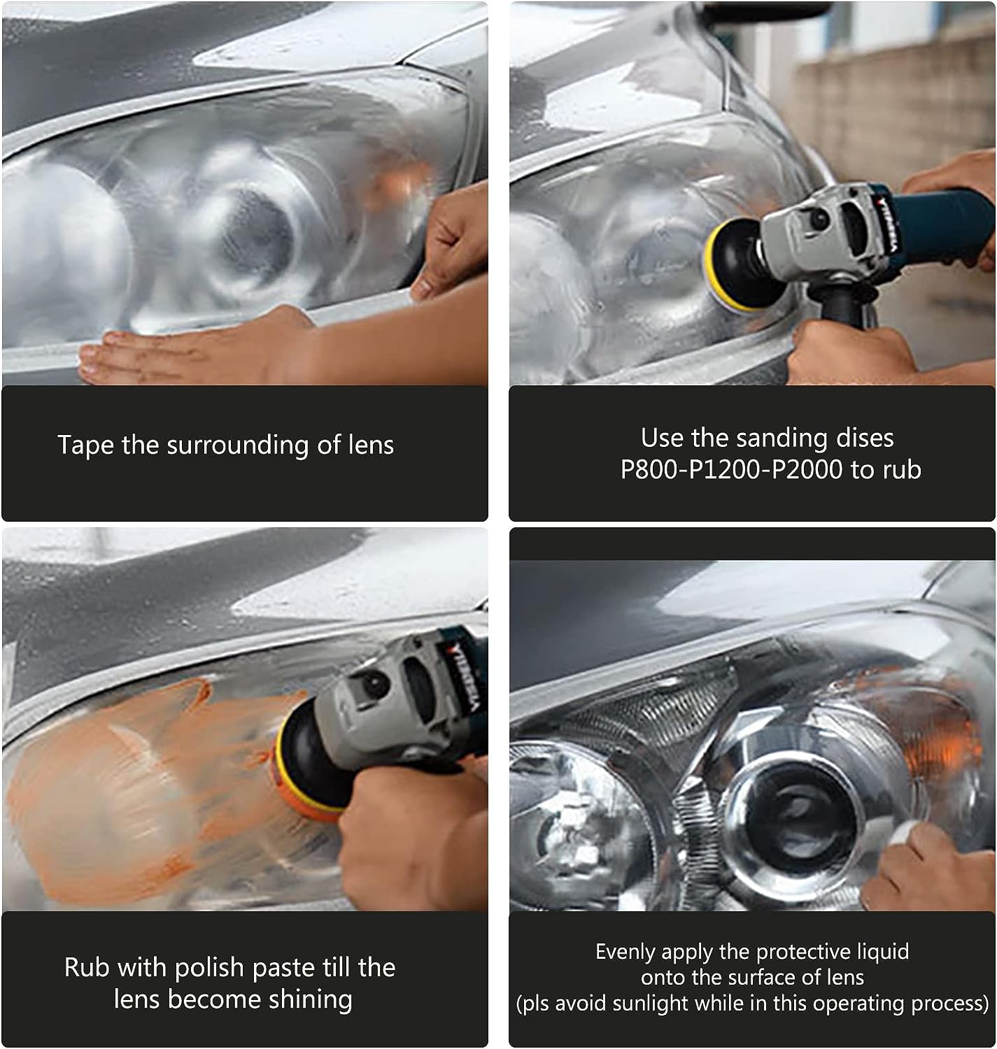 Afbeelding van POP'DIY Koplampen Polijst Set - Complete Koplampen Renovatie / Restauratie set - Koplampen Opknappen -