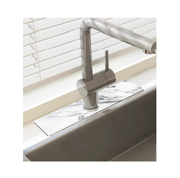 Afbeelding van HSXL - Diatomiet Mat voor Kraan - Gootsteen - Droogmat - Afdruip - Keuken - Kraanmat - Antislip - 38x10CM -