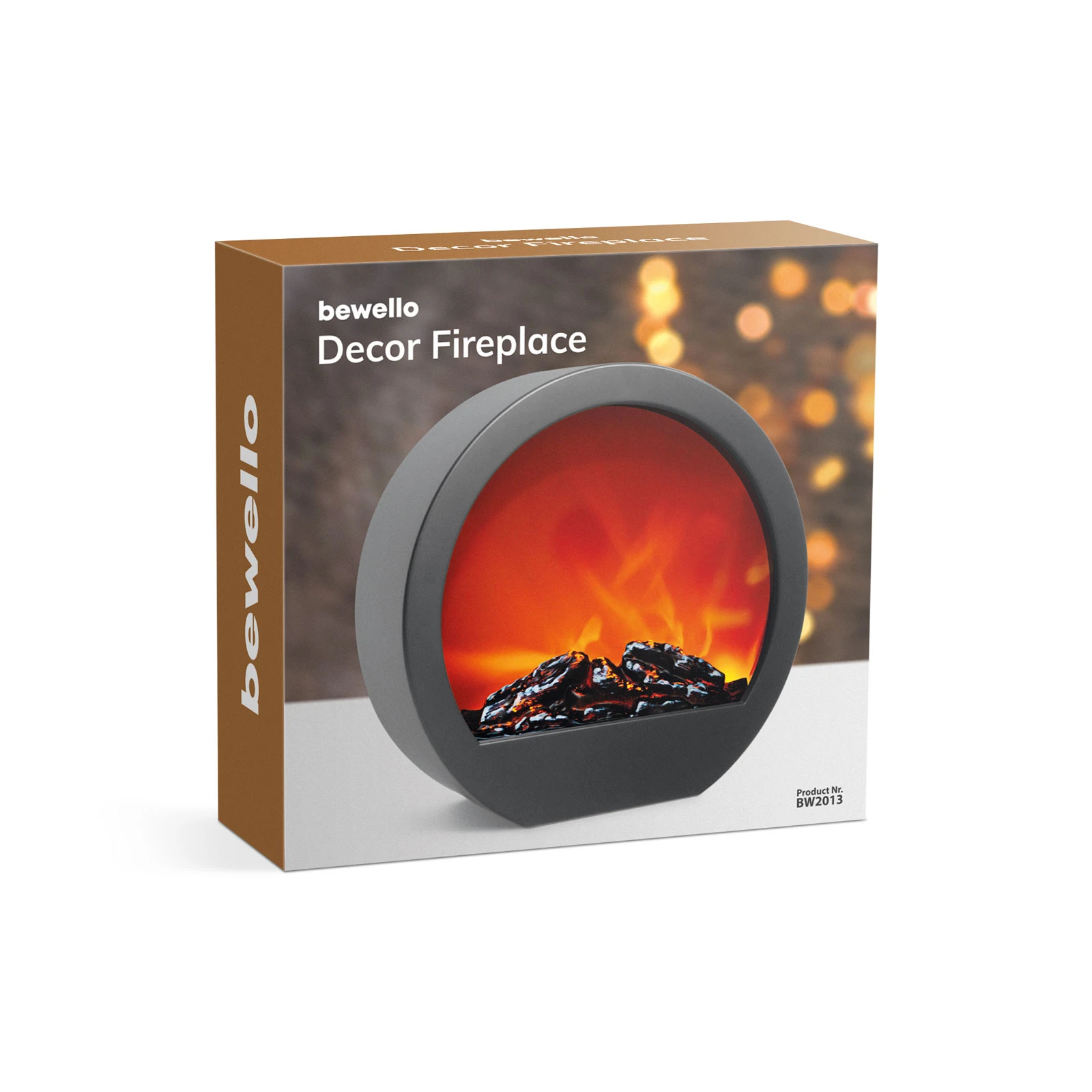 Afbeelding van Bewello - Mobiele Elektrische Sfeerhaard voor op een schouw of tafel - Open Haard met LED-vlameffect - werkt