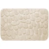 Afbeelding van Kleine Antislip Badmat voor in Badkamer/Toilet/WC - Beige Zandkleur Ecru - Steenpatroon - 40x60cm - b5a7 ecca