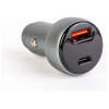 Afbeelding van Autolader 12v en 24 v - USB A & USB C - Auto oplader USB - USB C autolader 2 poorten - Auto lader -