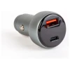 Afbeelding van Autolader 12v en 24 v - USB A & USB C - Auto oplader USB - USB C autolader 2 poorten - Auto lader -