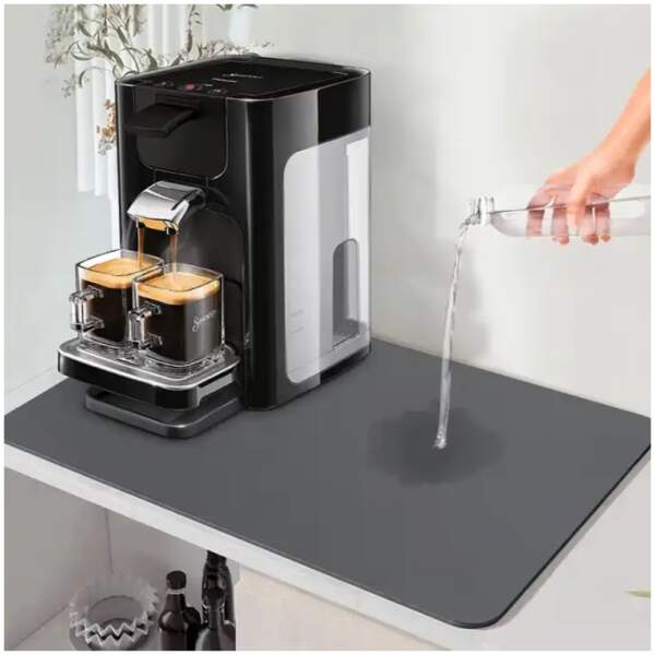 NiHome Siliconen onderlegger voor koffiezetapparaat met diatomeeënaarde-pad, antislip en waterdichte mat voor volautomatische koffiemachines en keukenwerkbladen, sneldrogend, 60 x 40 cm