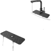 Afbeelding van HSXL - Kraanmat Zwart - Siliconen - 36.5 x 14 cm - Vaatwasbestendig - Streepjes patroon - Afdruipmat voor