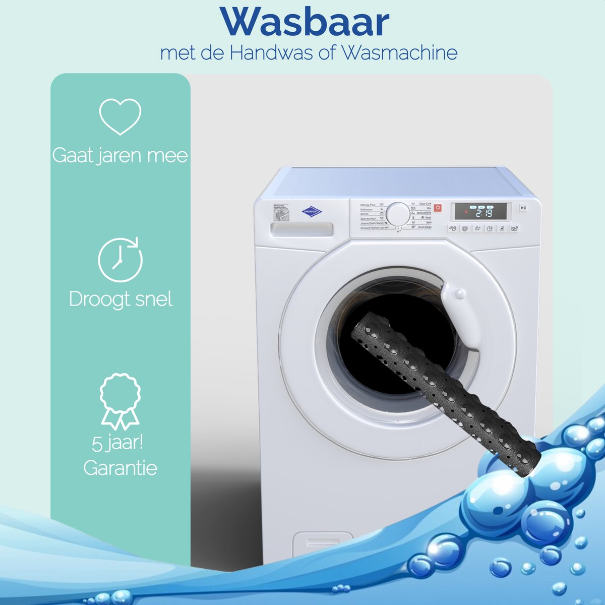 Afbeelding van HSXL - Antislipmat - 53x53CM - Incl. Netspons - Antislip Douchemat Zwart met Zuignappen – Anti Slip Douche