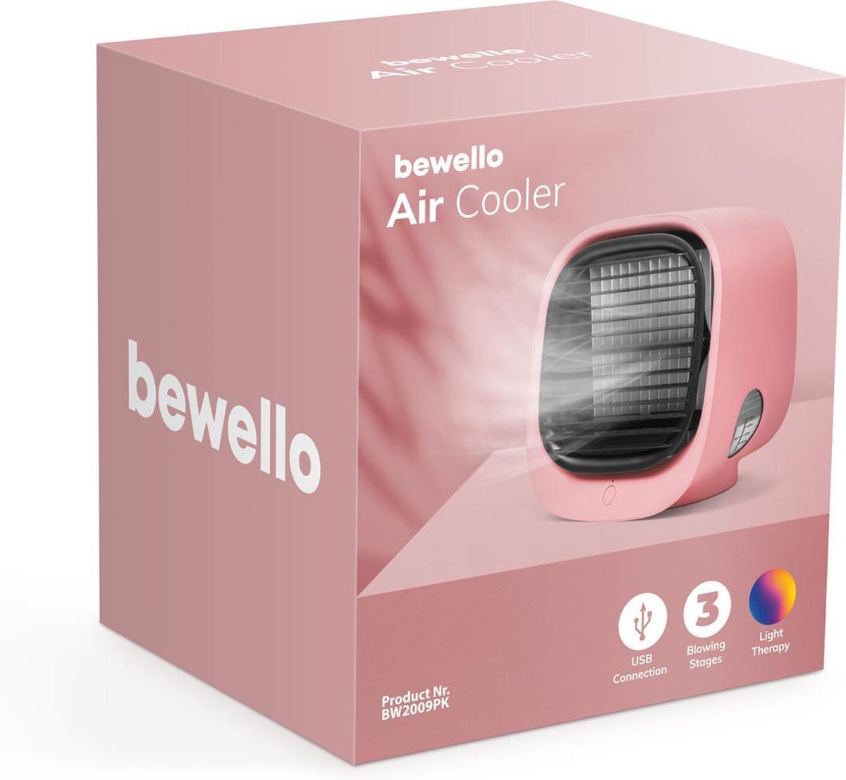 Afbeelding van Bewello® - Mini Ventilator voor Bureau - USB Ventilator met Luchtkoeler - Kleine Tafelventilator Airco -