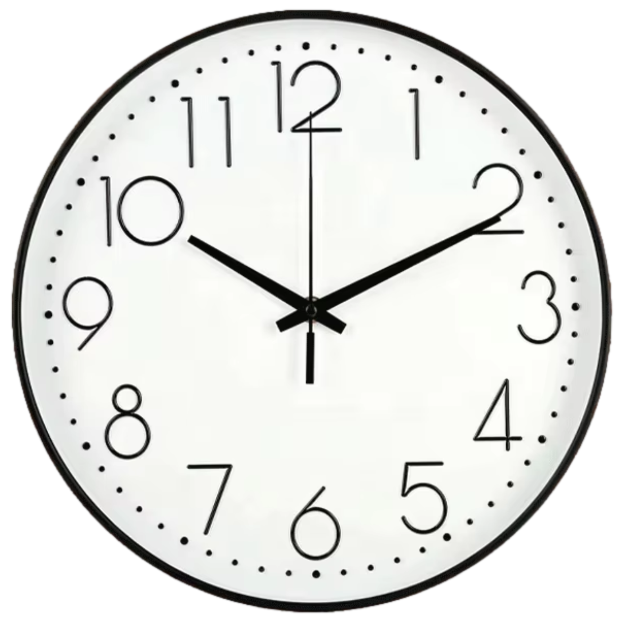 Afbeelding van HSXL - Kleine 30cm Design Wandklok met Stil Quartz Uurwerk - Zwart / Wit - HSM001 - Analoog - Klok Modern -