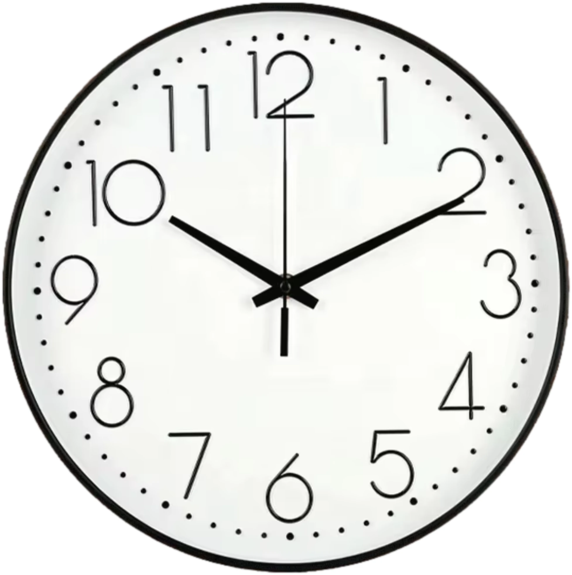 Afbeelding van HSXL - Kleine 30cm Design Wandklok met Stil Quartz Uurwerk - Zwart / Wit - HSM001 - Analoog - Klok Modern -