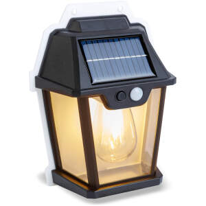 Afbeelding van Landelijke Hangende Tuin Lantaarn met LED Bol lamp Solar - Windlicht op Zonne-Energie - Wandlamp voor Buiten