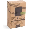 Afbeelding van Kartonnen Drinkrietjes Zwart 8 mm 20 cm - met Lepel Onderzijde - Straws papieren Rietjes - 150 stuks -