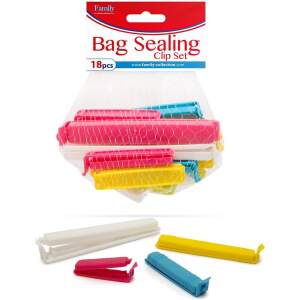 Afbeelding van Family Pound - Zaksluiters / Vershoudclips - Sluitclips voor zakken - 3 kleuren - Set van 18 stuks - 3
