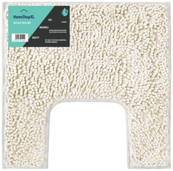 Afbeelding van WC mat - 50x50cm - Gebroken Wit Ecru - Antislip Toiletmat Douchemat Badkamermat of WC mat - c1a5 dde9 4c51