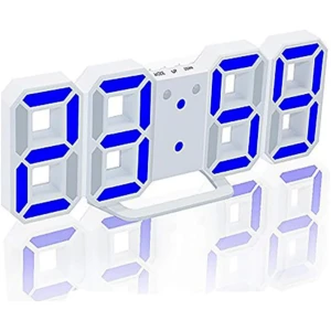 Afbeelding van Digitale LED Klok Wekker met Blauw Licht - op USB (incl.) - Tafelklok voor Slaapkamer - Game Kamer - 24 x