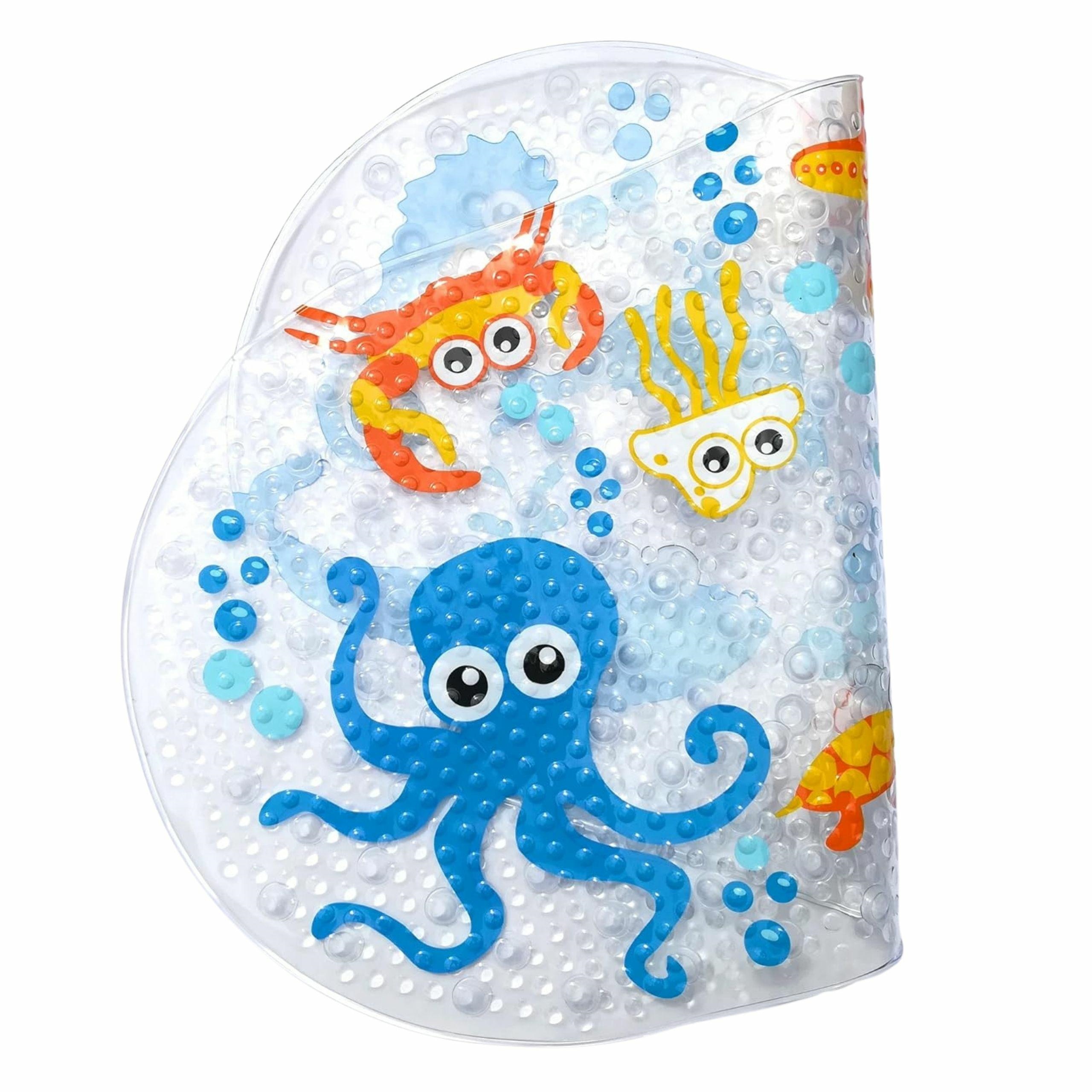 Afbeelding van Badmat Anti Slip - Kinderen - Zeedieren - 70x40 cm - Voor Bad en Douche - met Zuignappen - c28e df7b 4717