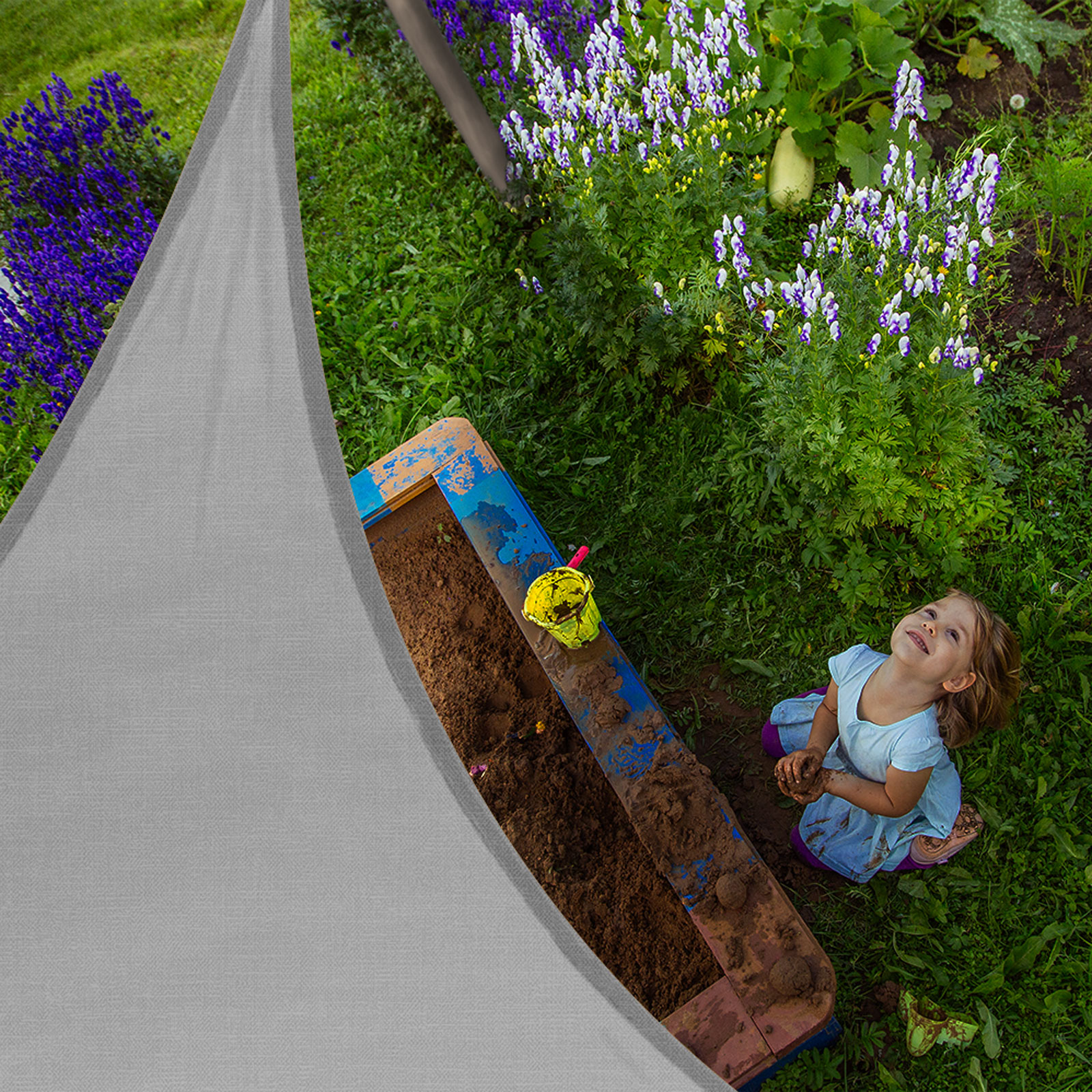 Afbeelding van Garden of Eden - Schaduwdoek Driehoek - 3x3x3m - Stevig Doek 160g/m² - Grijs - UV bestendig - Zonnescherm