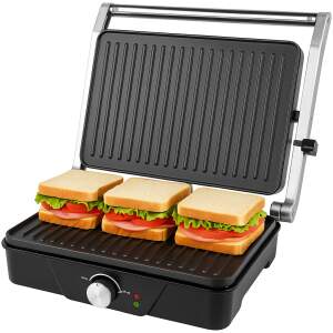 Afbeelding van Eldom GK170 Contactgrill – 2000W RVS – Dubbele Grillfunctie – 30x25 cm – Antiaanbak /