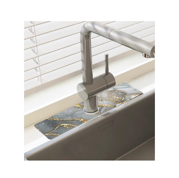 Afbeelding van HSXL - Diatomiet Mat voor Kraan - Gootsteen - Droogmat - Afdruip - Keuken - Kraanmat - Antislip - 38x10CM -