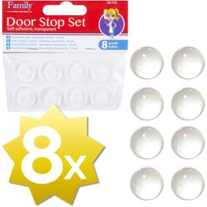 Afbeelding van Deurstoppers Zelfklevend Transparant - 8x - 18mm - Stootdopjes - Stootdoppen - Anti Slip Dopjes -